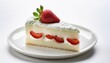 Sweet Delight: Japanese-inspired Birthday Cake with Cream and Strawberry