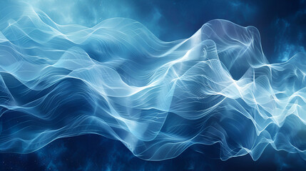 Poster - Technology Wave Of Light Flashy Deep Blue Colors Trend Abstract Background,Technology Fractal Lightwaves Vibrant Light Turquoise Colors Trend Abstract,abstract bacground blue waves
