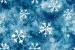 Seamless pattern of watercolor snowflakes