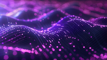 Poster - Abstract technology glowing wave background,Blue and Pink Background With Lines and Dots,Technological background. A wave of musical particles intertwined with dots and lines. Internet explorer 
