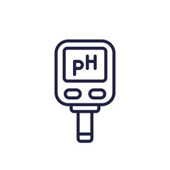 Wall Mural - ph meter icon on white in line style