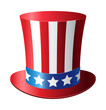 Uncle Sam's hat. Isolated vector illustration on transparent background.
