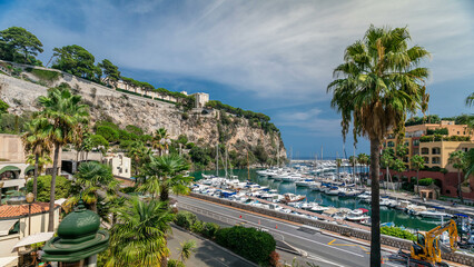 Wall Mural - Panoramic view of Fontvieille timelapse - new district of Monaco.