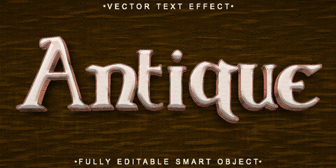 Poster - Wooden Historical Antique Vector Fully Editable Smart Object Text Effect
