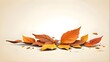 Vector simple 3D smooth isolated artwork of autumn leaf in a park