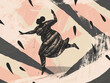 a rounded girl dancing illustration