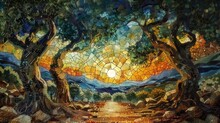 Spanish Natural Mosaic Inspiration, Olive Trees, And The Illusion Of Stained Glass
