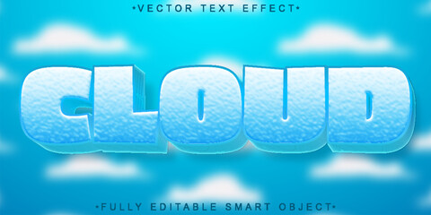 Poster - Cartoon Cloud Vector Fully Editable Smart Object Text Effect