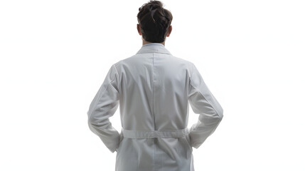Wall Mural - doctor back view isolated on white background 