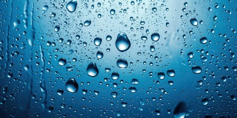 Wall Mural - abstract water drops on blue background