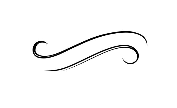 Swirl ornament stroke. Ornamental curls.