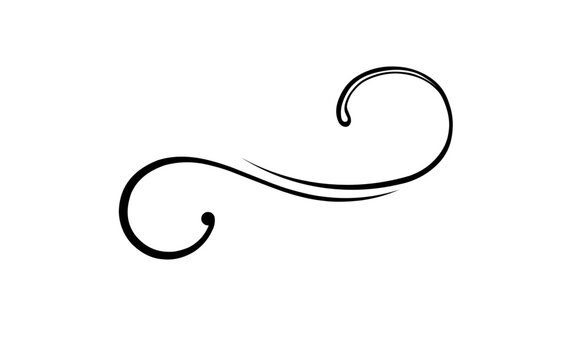 Swirl ornament stroke. Ornamental curls.
