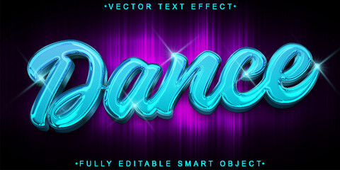 Poster - Shiny Turquoise Night Club Dance Vector Fully Editable Smart Object Text Effect