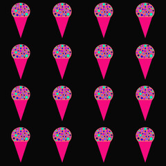 Wall Mural - seamless pattern with ice creams