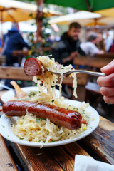 Sauerkraut and Sausage Delight., Culinary World Tour, Food and Street Food