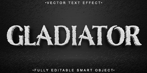 Poster - Worn White Gladiator Vector Fully Editable Smart Object Text Effect