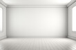 © Anayat - 3d rendering of a white room with a wooden floor and a white wall