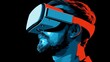 © Ai-Pixel - Bearded man wearing a virtual reality headset.