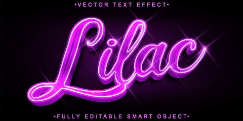 Poster - Thin Purple Lilac Vector Fully Editable Smart Object Text Effect