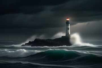 lighthouse at night