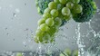 Fresh Collision: Qingwang Grapes and Broccoli Splash