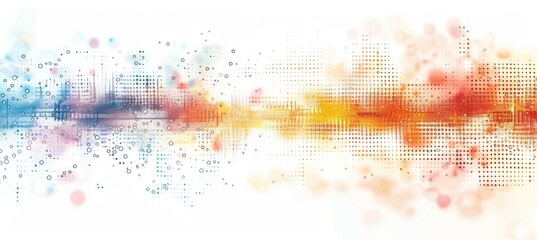 Abstract colorful dots technology background. Generative AI technology.

