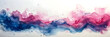 Pink and blue watercolor stain blend on transparent background.