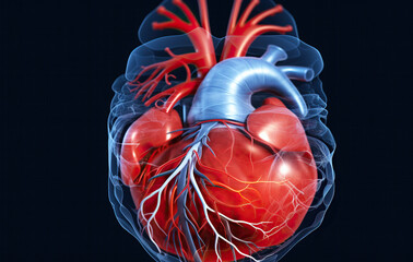 human heart anatomy created with Generative AI technology