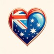 heart painted with Australia flag, generated by AI