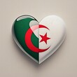heart painted with Algeria flag,generated by AI