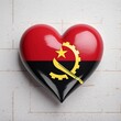 heart painted with Angola flag, generated by AI