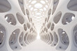 abstract of white space architecture perspective of future design building. 3d rendering