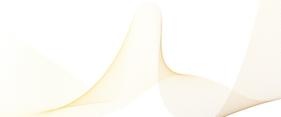 Poster - vector white background with gold line waves luxury banner transparent background design elements wa