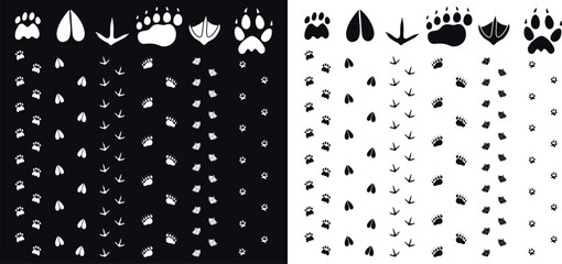 Paw print silhouette. Isolated paw print on white background