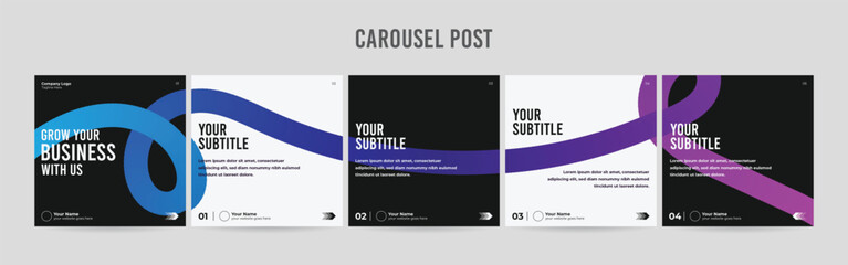 editable instagram carousel post layout set, social media marketing microblog template design, tips 