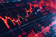 © SHOTPRIME STUDIO - Closeup view of stock market chart displayed on computer screen with red background Financial data analysis concept