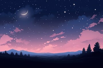midnight sky landscape astronomy outdoors.