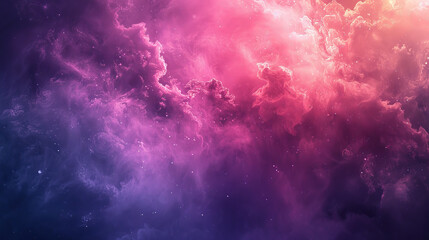 a colorful space background with pink clouds and purple stars
