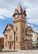 Ledbury Clock Tower and Library in the county of Herefordshire
