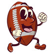 © mickyRAWjecky - american football cartoon vector isolated clip art illustration mascot dancing cheerfully, vector work of hand drawn