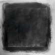 A black and white watercolor painting of a square shape with a dark gray background, dark edges in a grunge texture, minimalist and simple style with high contrast and highly detailed on paper. 