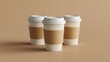 Coffee Takeout Paper Cup Mockup, 3d Render, 