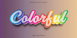 © Hamza - Colorful rainbow text effect editable modern lettering typography font style