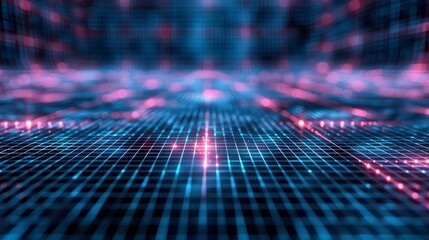 Grid Texture: A 3D vector illustration of a grid effect on a digital interface