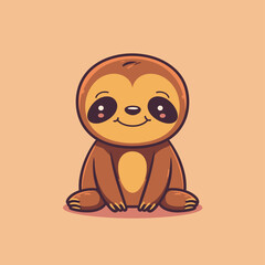 Wall Mural - Cute sloth mascot animal character vector illustration