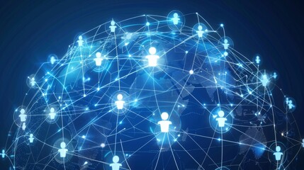 Aufkleber - Global communication network concept.