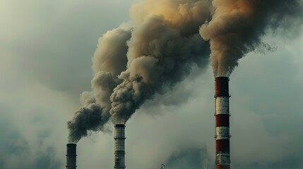 Close-up of industrial smokestacks releasing emissions from burning waste materials, highlighting air pollution concerns associated with incineration.