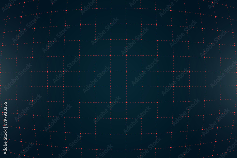 VR HUD futuristic interface voluminous square grid. Line and dot head ...
