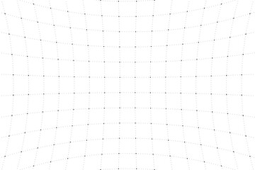 Leinwandbilder - VR HUD futuristic interface voluminous square grid. Line and dot head up display pattern. Digital UI screen convex mesh. GUI digital hi tech visor backdrop. FUI Sci Fi cockpit dashboard display. Eps