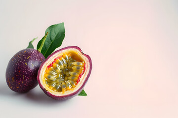 Wall Mural - Concept of delicious and juicy exotic fruit - passion fruit